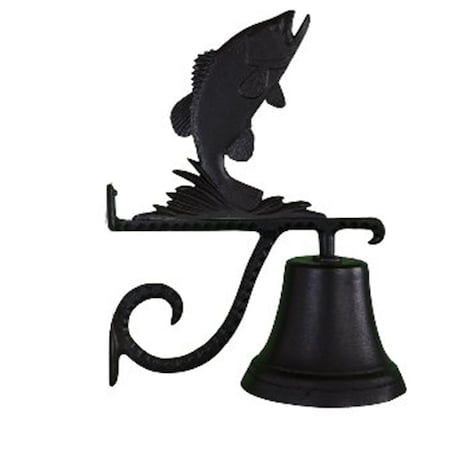 Swivel Cast Bell With Satin Black Bass Ornament SW97979